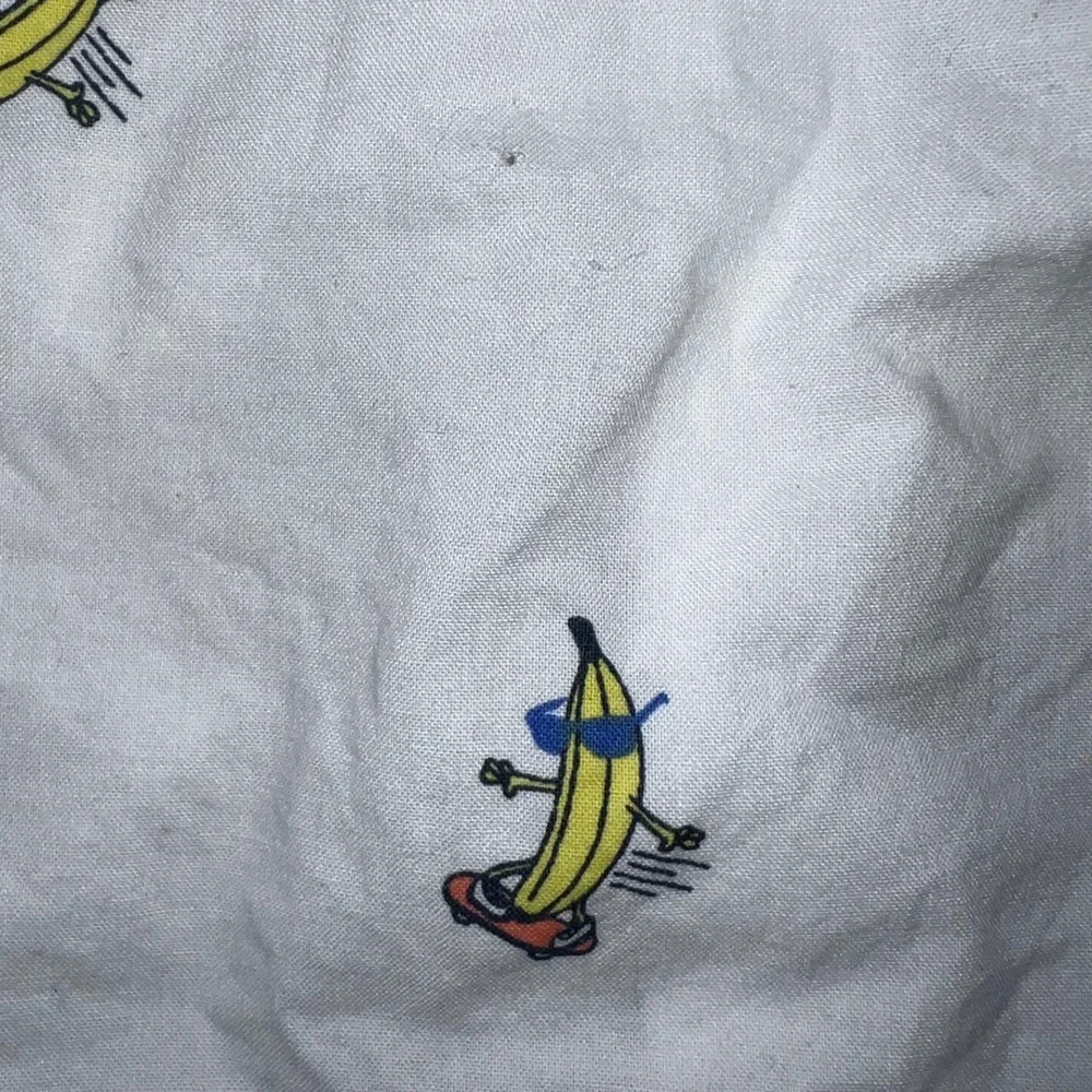 OshKosh B'gosh Boys White Banana Skater Print Long Sleeve Button Up Shirt Siz12